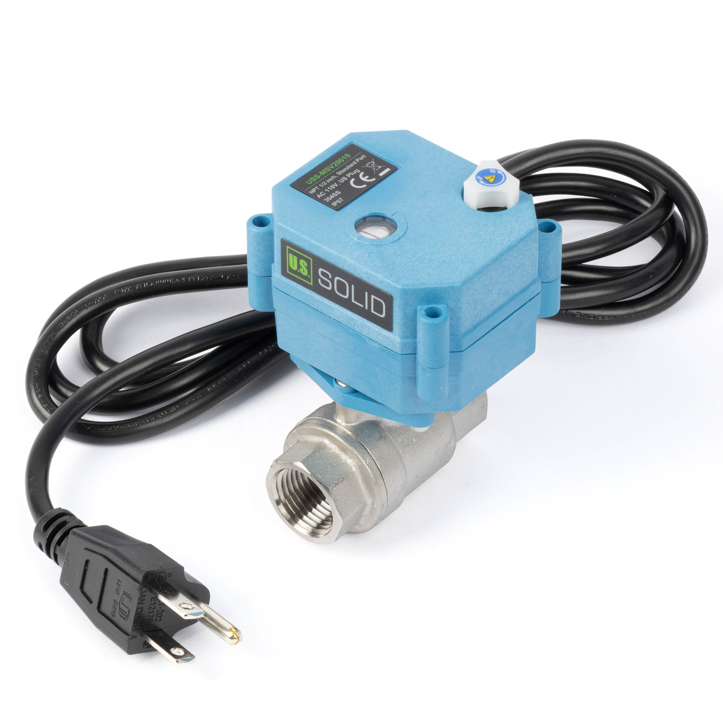 Vanne à boisseau sphérique motorisée en laiton 1/2" - Vanne à boisseau sphérique électrique 110 V CA, retour automatique, normalement fermée