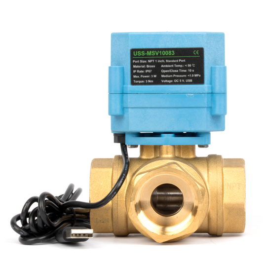 Έξυπνη μηχανοκίνητη μπάλα WiFi 1", 3 κατευθύνσεων, από ορείχαλκο, με τροφοδοσία USB, ένδειξη κατάστασης LED