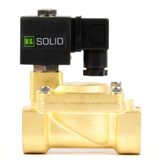 1" Brass  Solenoid Valve - 110V / 220V AC, Normally Closed, 4.4-232 PSI, VITON Seal