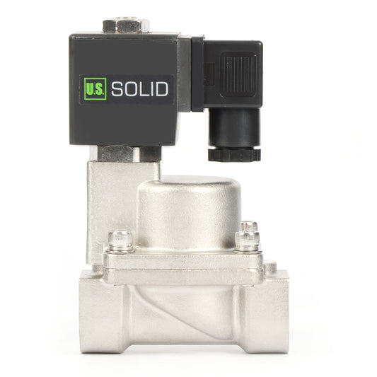 High Temperature Solenoid Valve - 3/4" Stainless Steel, 392℉, 12V DC, Normally Closed, PTFE Seal