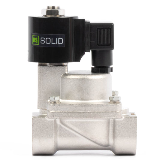 High Temperature Solenoid Valve - 1" Stainless Steel, 725 PSI, 12V DC, 302°F (150°C), Normally Closed, VITON Seal