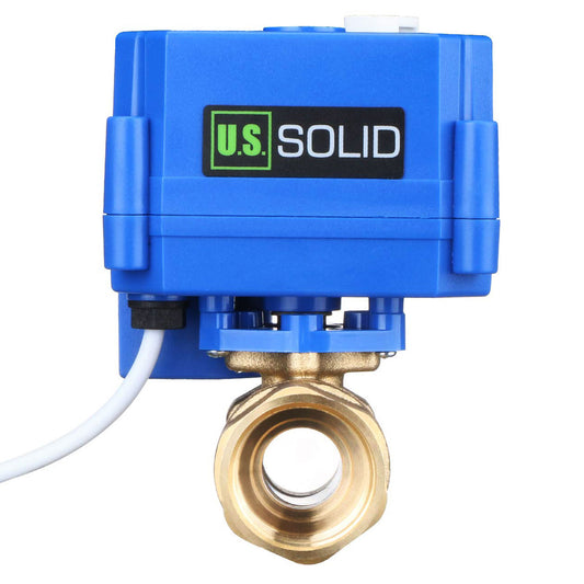 Motorized Ball Valve- 3/4" Brass Electrical Ball Valve with Manual Function, Standard Port, 9-24V AC/DC and 3 Wire (1 Point Control) Setup by U.S. Solid