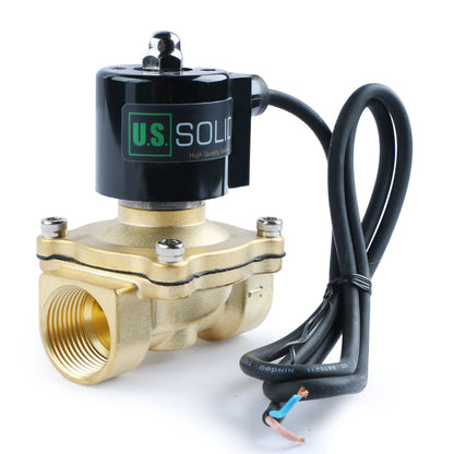 U.S. Solid 1" Brass Electric Solenoid Valve Underwater Valve 110V AC Normally Closed VITON Air Water Oil Fuel IP67