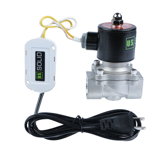 3/4” Smart Solenoid Valve - WiFi APP-Controlled Stainless Steel Solenoid Valve, 110V AC, Viton Seal