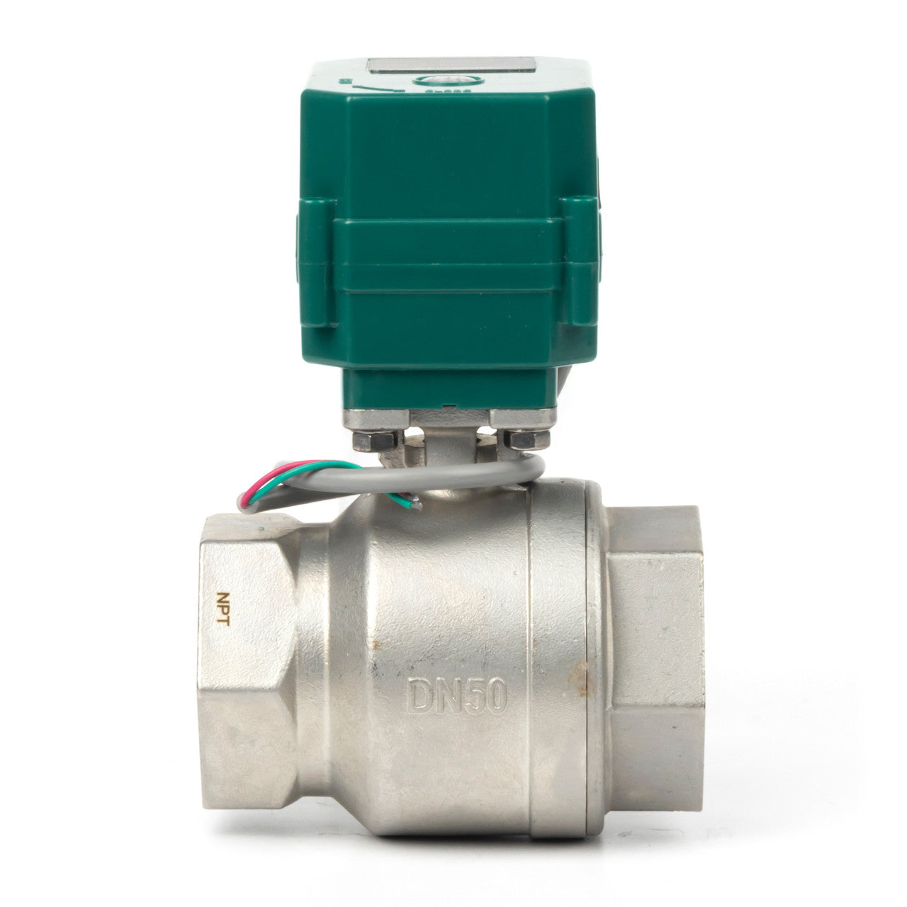 2” Motorized Ball Valve - Stainless Steel 2-wire Auto Return, 9-24V AC/DC Electric Ball Valve with Full Port, , Normally Closed