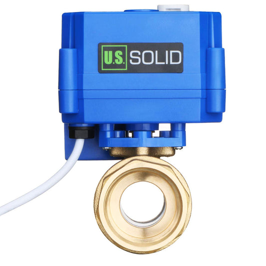 Motorized Ball Valve- 1" Brass Electrical Ball Valve with Manual Function, Standard Port, 9-24V AC/DC and 3 Wire (1 Point Control) Setup by U.S. Solid