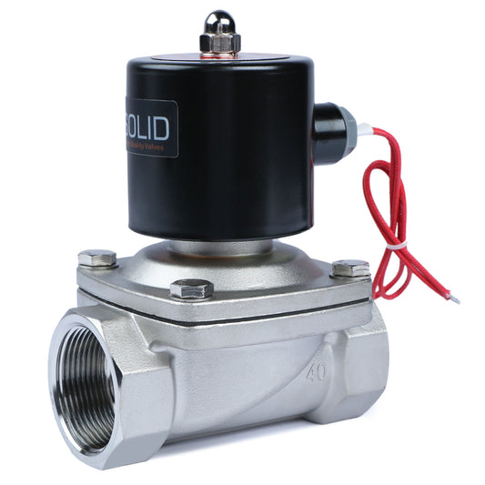 1-1/2" Solenoid Valve - Stainless Steel 12V DC Electric Solenoid Valve , Normally Closed, Viton Seal