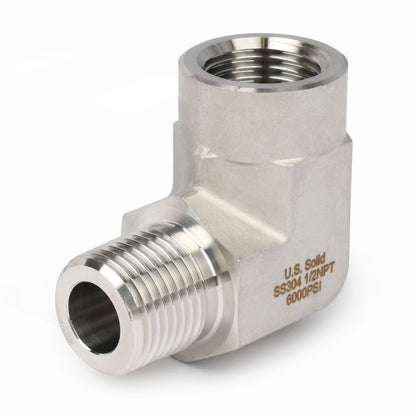 304 Stainless Steel 6000 Psi 90 Degree Elbow Male Female(1/2*1/2 NPT)