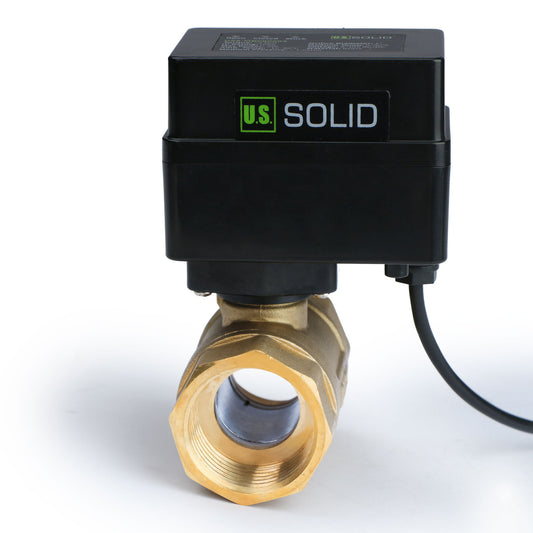 Motorized Ball Valve- 3/4" Brass Ball Valve With Standard Port, 9-36V AC/DC, 2 Wire Auto Return Setup, G Threading By U.S. Solid