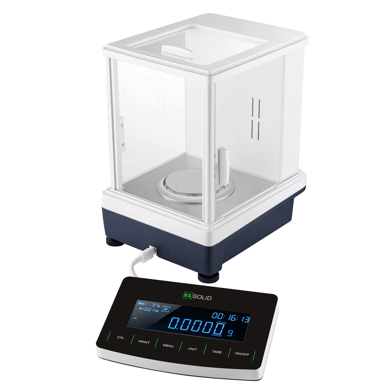 U.S. Solid 120 g x 0.1 mg Analytical Balance - Detachable Terminal