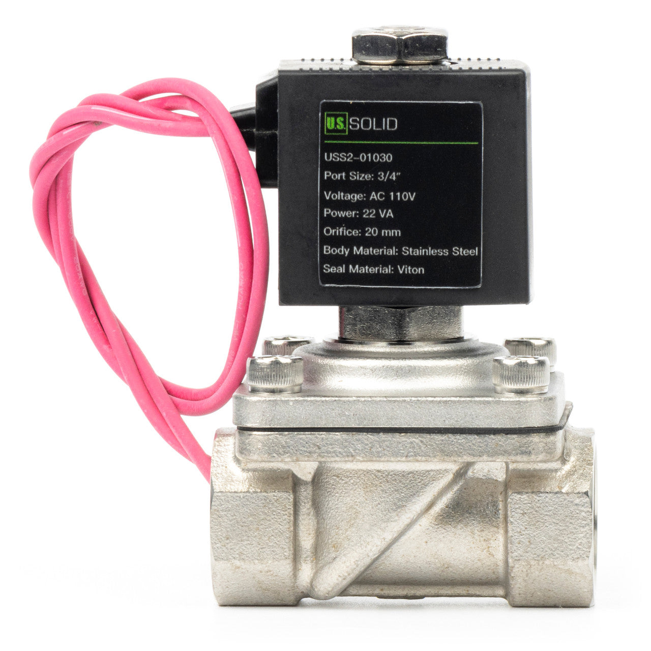 3/4" Solenoid Valve - Stainless Steel 110V AC Normally Closed with Viton Seal