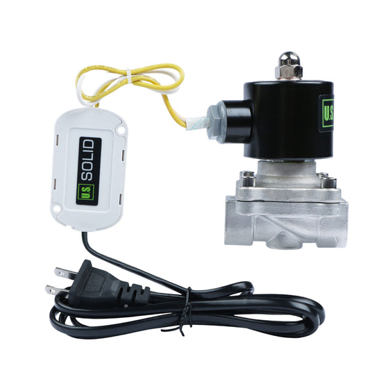 1/2” Smart Solenoid Valve - WiFi APP-Controlled Stainless Steel Solenoid Valve, 110V AC, Viton Seal