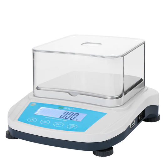 ميزان مختبر رقمي دقيق من US Solid Precision Balance بسعة 300 جرام × 0.01 جرام، واجهة RS232 وUSB، طرق طاقة AC/DC