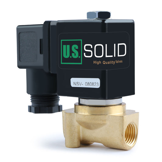 U.S. Solid 1/4" Brass Electric Solenoid Valve 12V DC Normally Closed VITON Air Water Oil Fuel