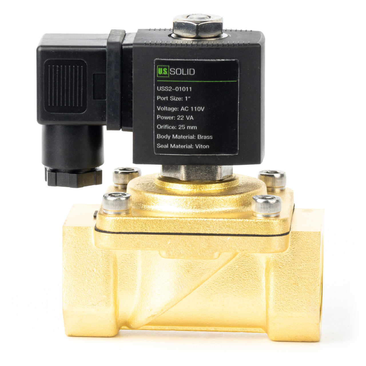 1" Solenoid Valve - Brass110V AC Normally Closed with Viton Seal, Junction Box Type