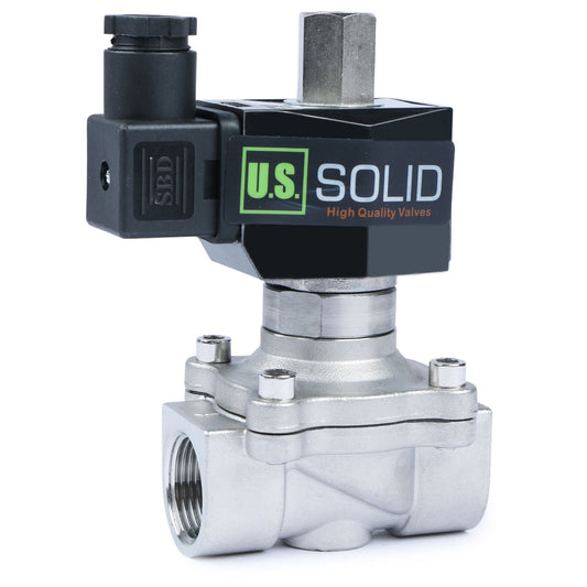 3/4" Solenoid Valve - 110V AC Stainless Steel Normally Open Solenoid Valve, Viton Seal