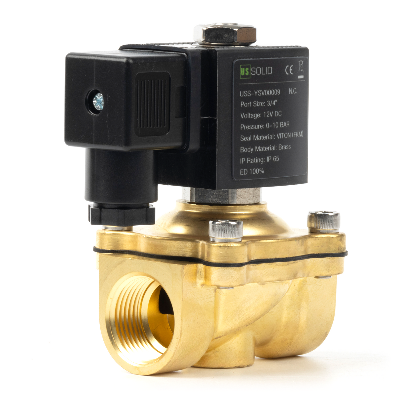 Solenoid Valve 3/4 Inch Brass 110V AC - Normally Closed For Air, Water, Gas & Oil Applications