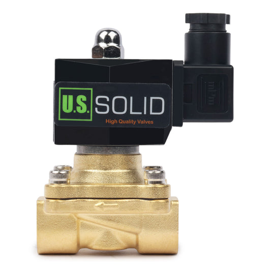 U.S. Solid 1/2" Brass Electric Solenoid Valve 12V DC Normally Closed VITON Air Water Oil Fuel