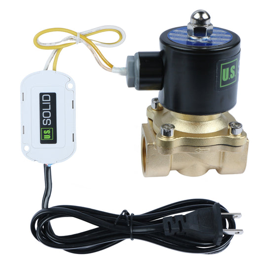 3/4” Smart Solenoid Valve - WiFi APP-Controlled Brass Solenoid Valve, 110V AC, Viton Seal