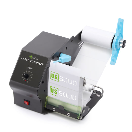 U.S. Solid Automatic Label Dispenser for Long Translucent and Opaque Labels Rolls and Fan-fold Labels, 5-80 MM Width, Max. Roll Diameter 280 MM