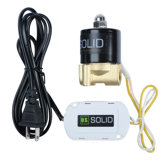 1/4” Smart Solenoid Valve - WiFi APP-Controlled Brass Solenoid Valve, 110V AC, Viton Seal