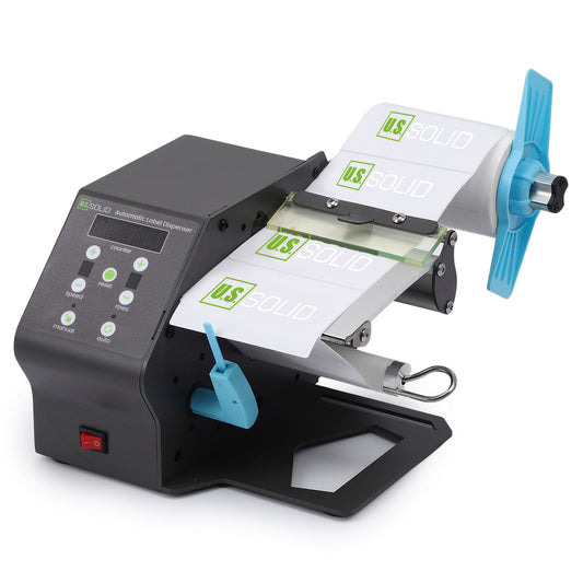 U.S. Solid Automatic Label Dispenser for Translucent/Opaque Labels Rolls and Fan-fold Labels, LED Counter, Preset Quantity, Width 5-120 MM