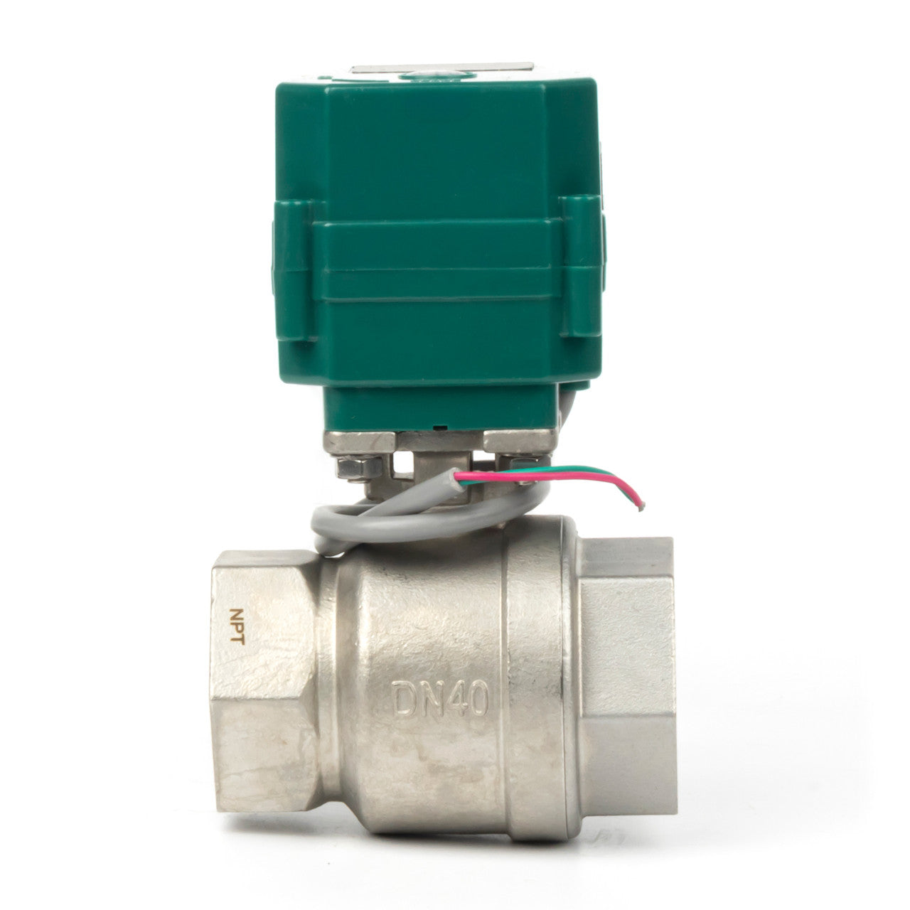 1-1/2” Motorized Ball Valve - Stainless Steel 2-wire Auto Return, 9-24V AC/DC Electric Ball Valve with Full Port, , Normally Closed