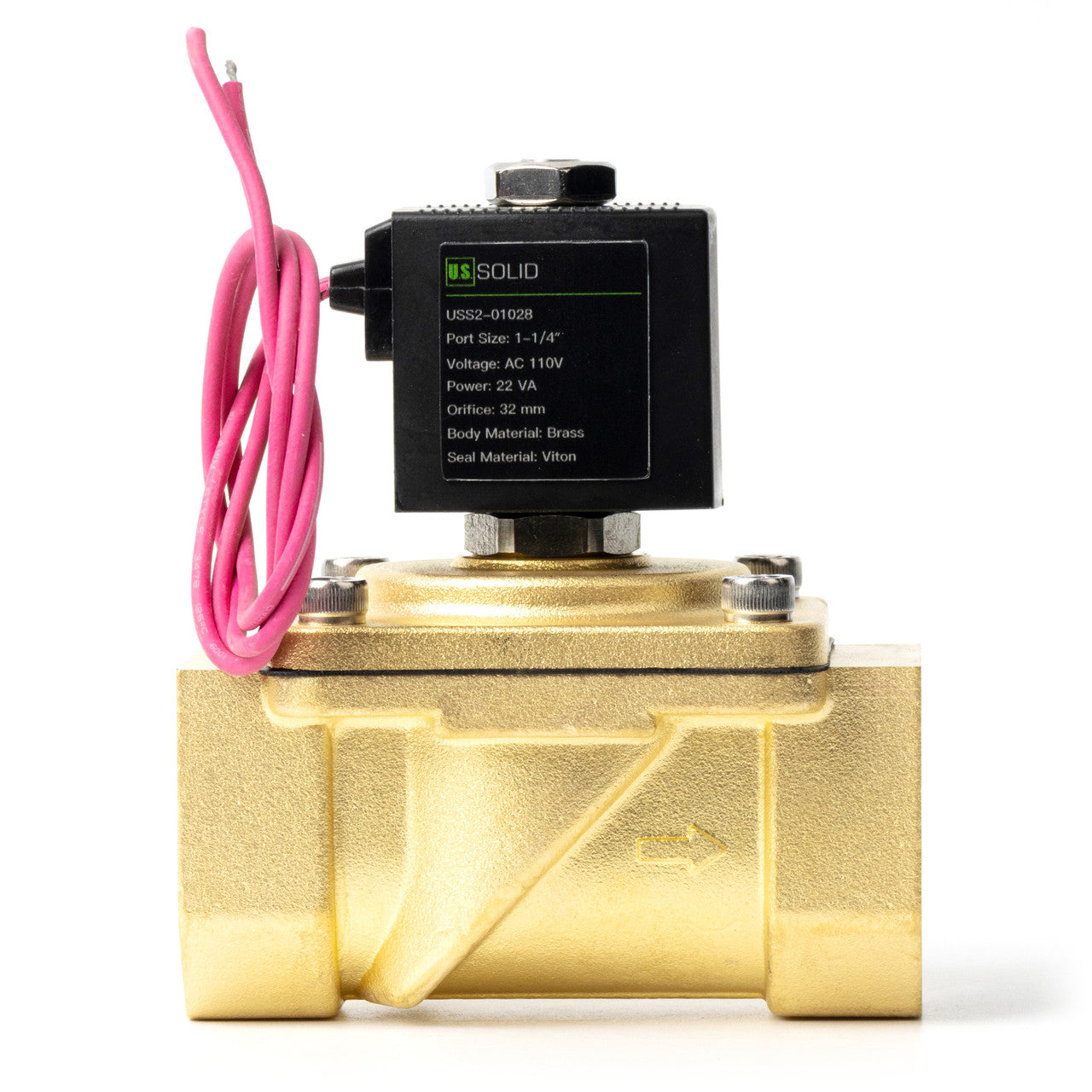 1-1/4" Solenoid Valve - Brass 110V AC Normally Closed with Viton Seal