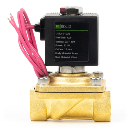 Válvula solenoide de 1/2" - Latón 110 V CA Normalmente cerrada con sello de Viton