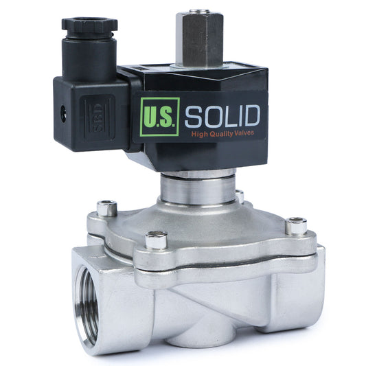 1" Solenoid Valve - 110V AC Stainless Steel Normally Open Solenoid Valve, Viton Seal