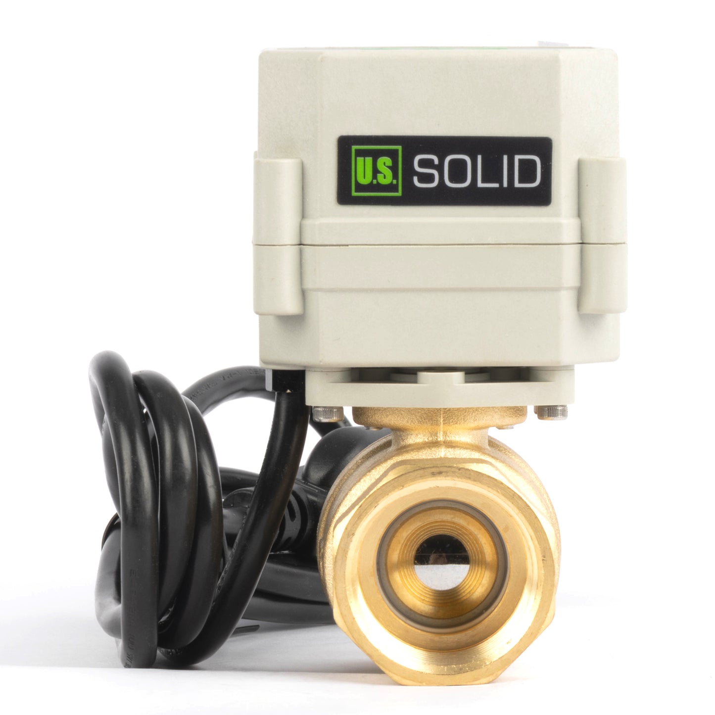 Válvula de bola motorizada de 1/2" y 2 vías con temporizador - Válvula de drenaje automática de latón con control de temporización de 00:00 a 99:59:59, IP67, CA/CC 9–24 V