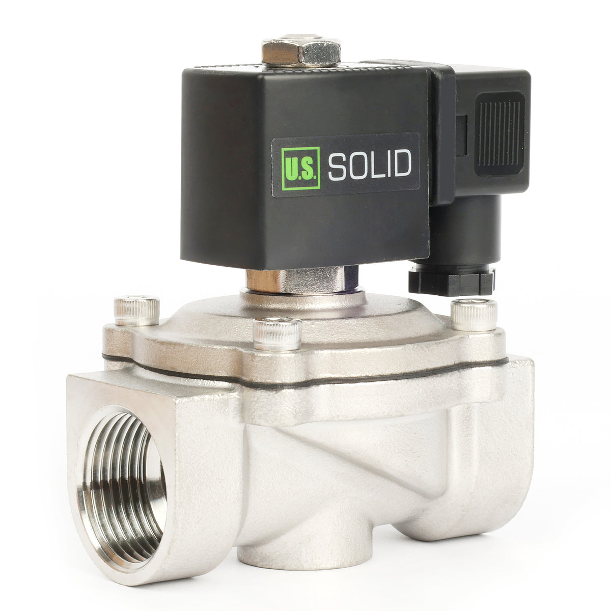Katup Solenoid Elektrik Stainless Steel 1" - 12V DC, Normally Closed, 145 PSI, VITON