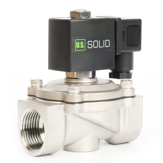 Injap Solenoid Elektrik Keluli Tahan Karat 1" - 12V DC, Biasanya Tertutup, 145 PSI, VITON