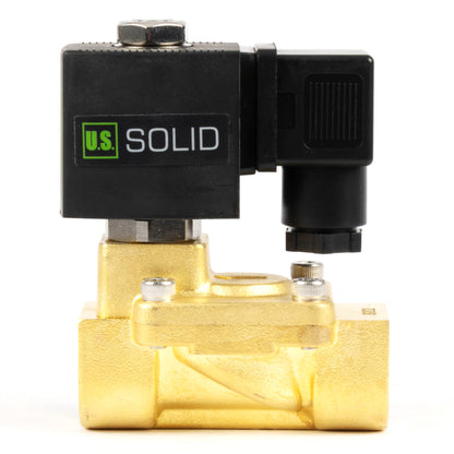 Katup Solenoid Kuningan 3/8" - 110V / 220V AC, Tertutup Normal, 4,4-232 PSI, Segel VITON