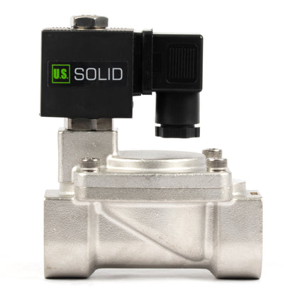 Válvula solenoide de 1" em aço inoxidável - 110V/220V AC, normalmente fechada, 4,4-232 PSI, com vedação em VITON.