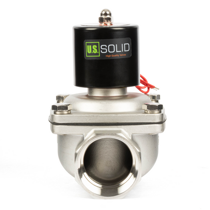 2" Stainless Steel Solenoid Valve - 24V DC Normally Closed, Viton Seal