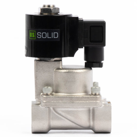 High Temperature Solenoid Valve - 3/4" Stainless Steel, 725 PSI, 110V/220V AC, 302°F (150°C), Normally Closed, VITON Seal