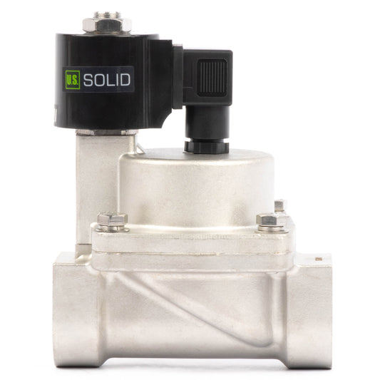 High Temperature Solenoid Valve - 1-1/2" Stainless Steel, 302℉, 12V DC, Normally Closed, VITON Seal