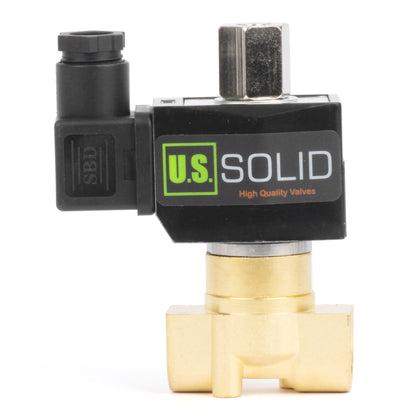 Válvula solenoide elétrica de latão de 3/8", 24 V CA, normalmente aberta, com vedação em Viton.