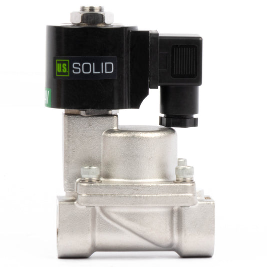 High Temperature Solenoid Valve - 3/4" Stainless Steel, 725 PSI, 24V DC, 302°F (150°C), Normally Closed, VITON Seal