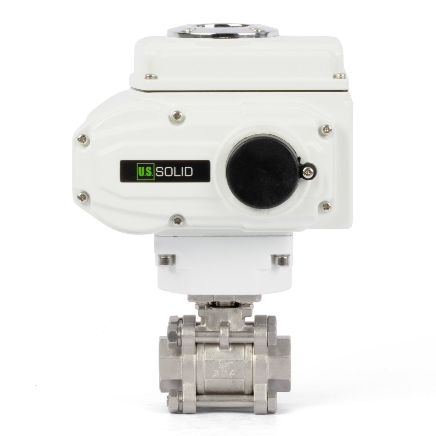 3/4" Electric Actuated Ball Valve, 110V AC Heavy Duty 3-Piece Industrial Ball Valve,304SS, ON/OFF Type, Dry Contact
