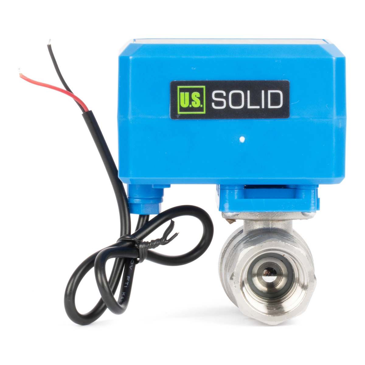 3/4" Motorized Ball Valve - 304SS 9-36V AC/DC 2-Wire Auto Return Electric Ball Valve, Normally Closed, 3 Indicator Lights