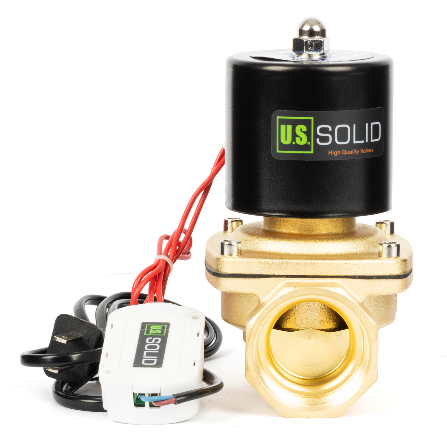 Brass Solenoid Valve 1-1/2" - 110V AC Smart Wi-Fi APP-Controlled Normally Closed