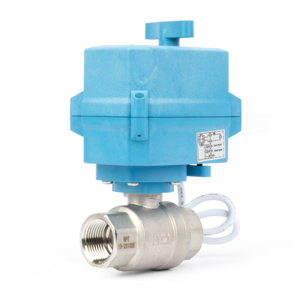 3/4" Quick-Release Motorized Ball Valve - 304 Stainless Steel, DC12~24V/AC24V, 2-Wire Auto-Return with Manual Override, IP67