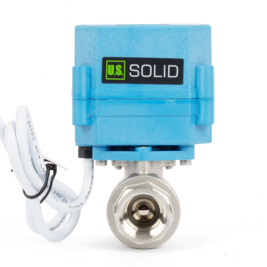 Injap Bola Bermotor Berkadar 1/2" - Keluli Tahan Karat, DC 9–24V, 5-Wayar dengan Penunjuk Kedudukan, IP67, Port Penuh