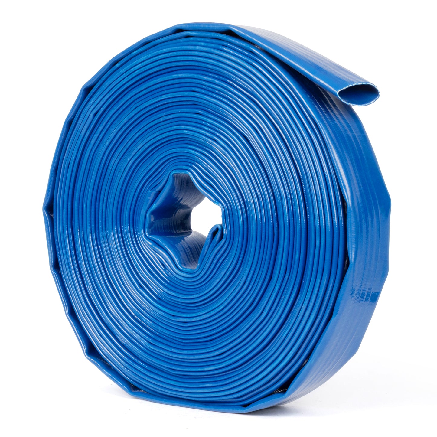 Selang PVC Pipih Bertulang 2" x 100 kaki - Dinding 2mm, 4 Penjepit Selang (Tanpa Fitting)