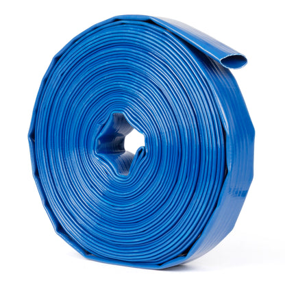 Selang PVC Pipih Bertulang 2" x 100 kaki - Dinding 2mm, 4 Penjepit Selang (Tanpa Fitting)