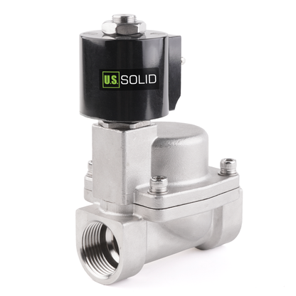 High Temperature Solenoid Valve - 1-1/2" Stainless Steel, 302℉, 12V DC, Normally Closed, VITON Seal