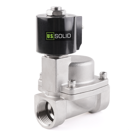 High Temperature Solenoid Valve - 1-1/2" Stainless Steel, 302℉, 12V DC, Normally Closed, VITON Seal