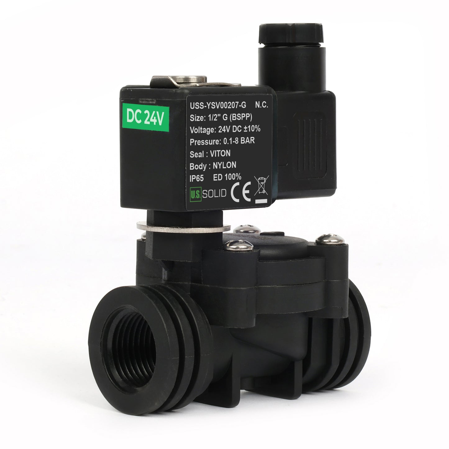 1/2인치 스테인리스 스틸 솔레노이드 밸브 - 110V/220V AC, 상시 개방형, 4.4-232 PSI, VITON 씰